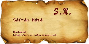 Sáfrán Máté névjegykártya