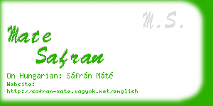mate safran business card
